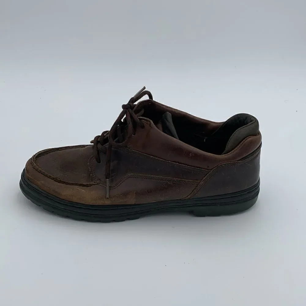 Vintage Timberland brown leather lace up boat shoes
